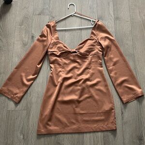 Mini gold satin dress from Dynamite